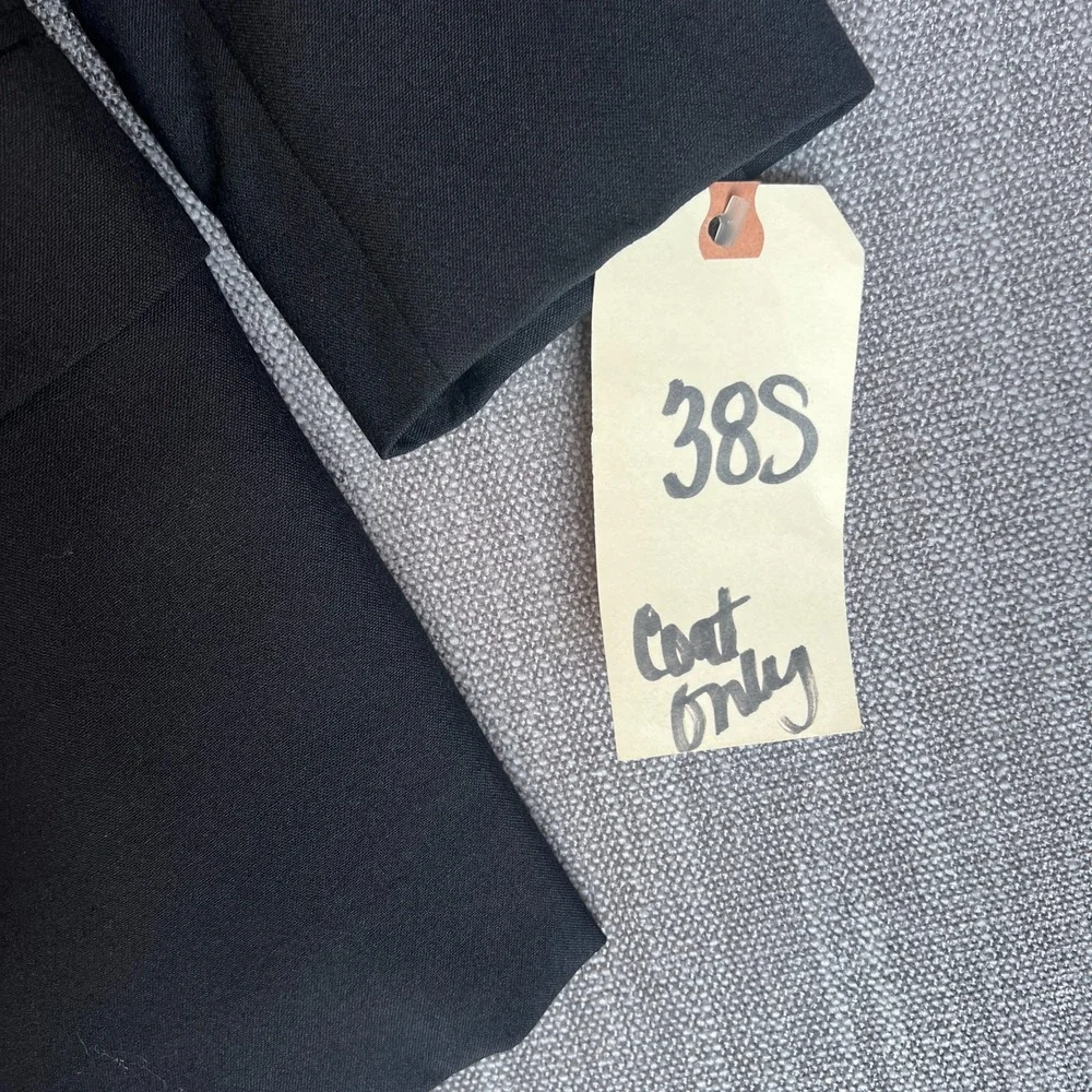 Mens Jacket Blazer 38S Black Single-Breasted Professional Business Office Career
